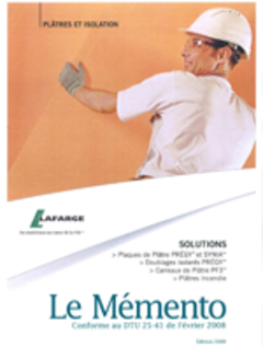 Le Mémento 2009 de Lafarge Plâtres vient de paraître - Batiweb