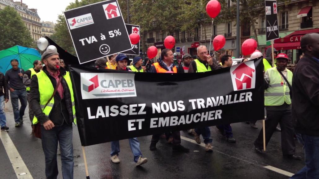 Les artisans du Bâtiment de France se font entendre dans la rue - Batiweb