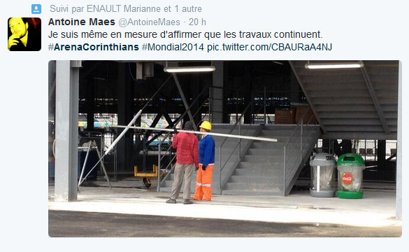 A 24h du match d'ouverture, l'Arena Corinthians est encore en travaux - Batiweb