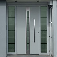 Porte d’entrée en aluminium ThermoSafe  - Batiweb