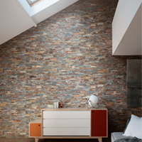 PANNEAU DE PIERRE NATURELLE DECOPANEL MULTICOLOR POUR DECORATION MUR - Batiweb