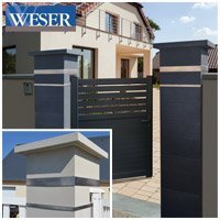 Piliers de clôture Platinum avec insert inox Weser - Batiweb