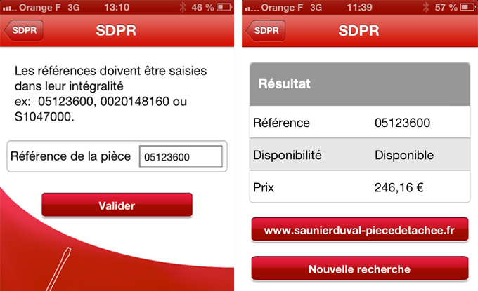 «SDPR» : l’application mobile Pièces de Rechange Saunier Duval - Batiweb