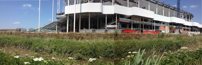 Un soutènement végétalisé en Terramesh Vert de Maccaferri pour le Nouveau Stade de Bordeaux - Batiweb